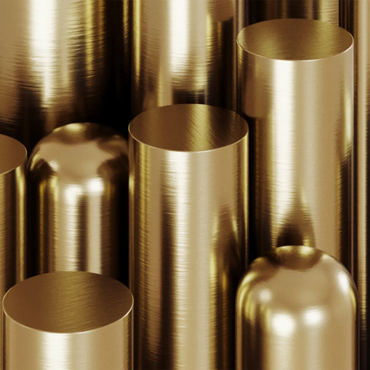 Steel, Brushed Gold