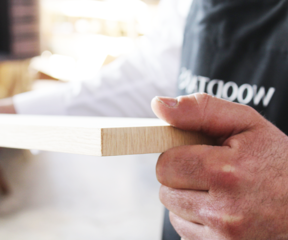 Burton solid wood side table Factory Detail