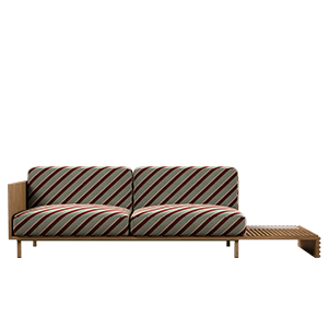 Conway II Sofa in american walnut with the fabric Nobilis Velours Oblico