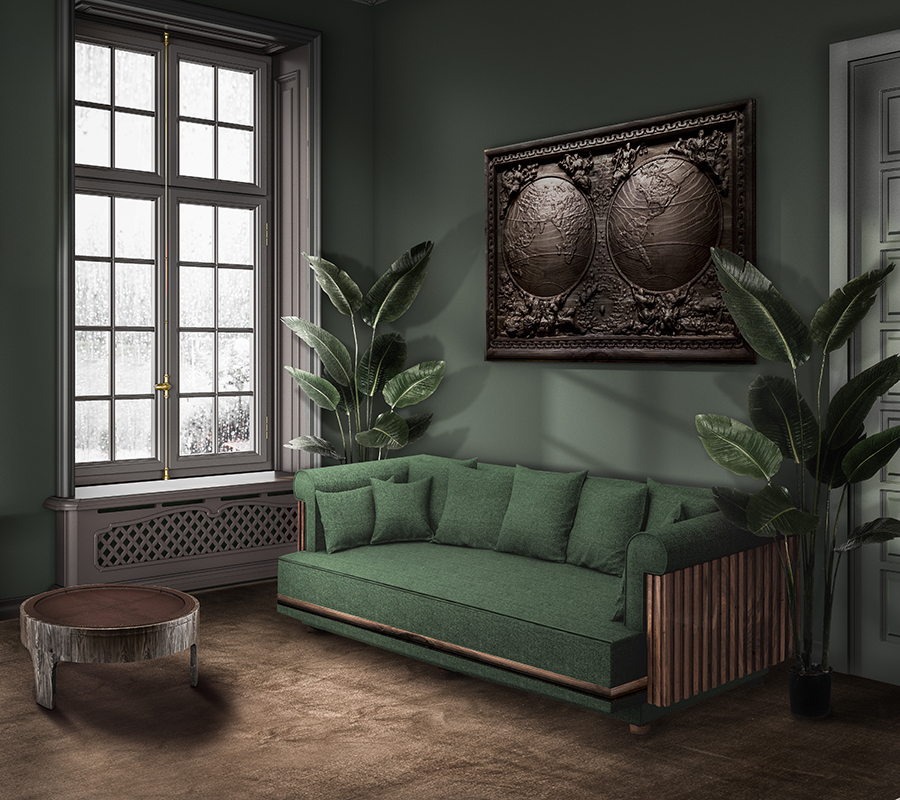 Conway Sofa Conway ambiente Conway Sofa in green forest linen