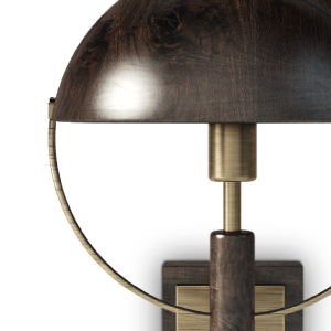 Faraday Wall Lamp in dark and smoked walnut wood