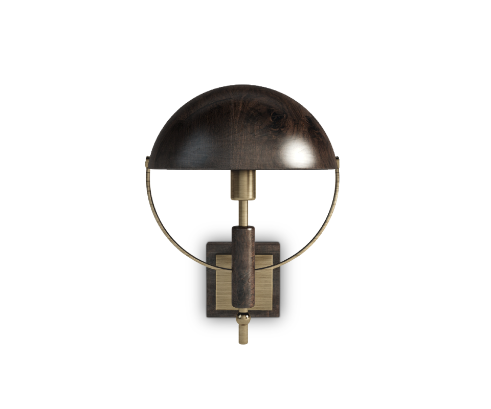 Faraday Wall Lamp in dark and smoked walnut wood