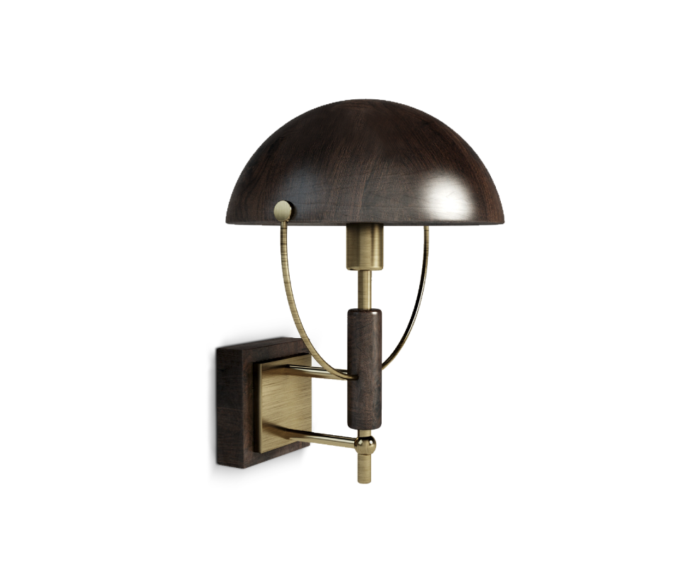 Faraday Wall Lamp in dark and smoked walnut wood