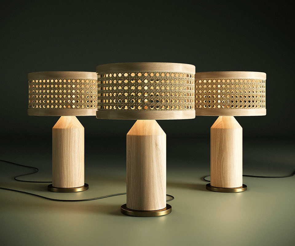 Hamilton Table Lamp made in Oak