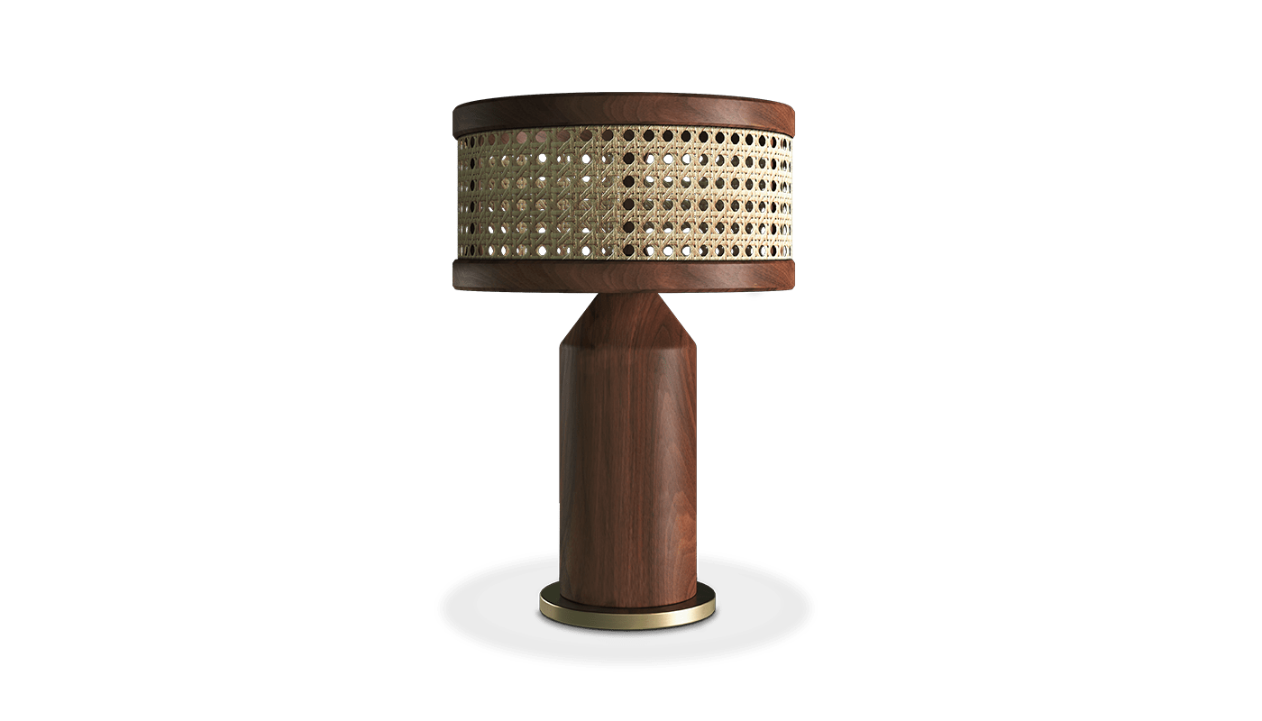 Hamilton Table Lamp made in Walnut Wood