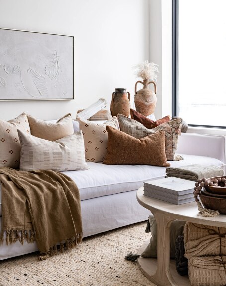 hygge interior design blankets