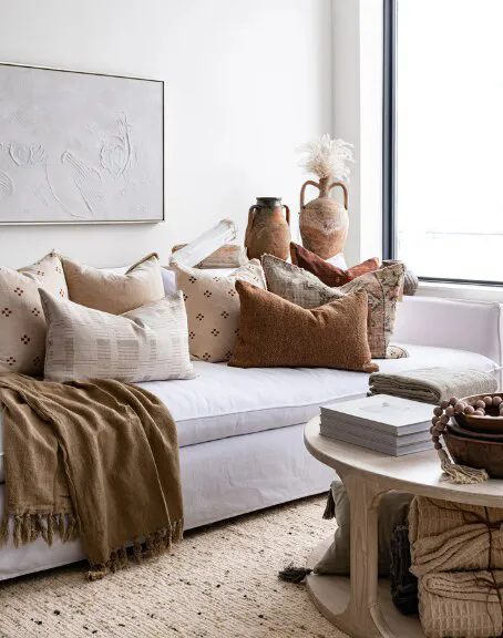 hygge interior design blankets