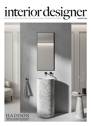 over of Interior Designer magazine, May 2025 issue, in gray tones.