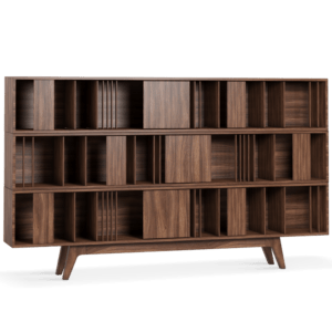 Living room and dining room integrated-Woodworth bookcase