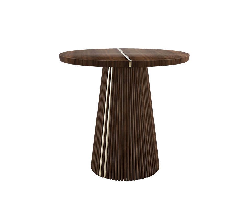 Henry II Dining Table in smooked walnut wood and brass details