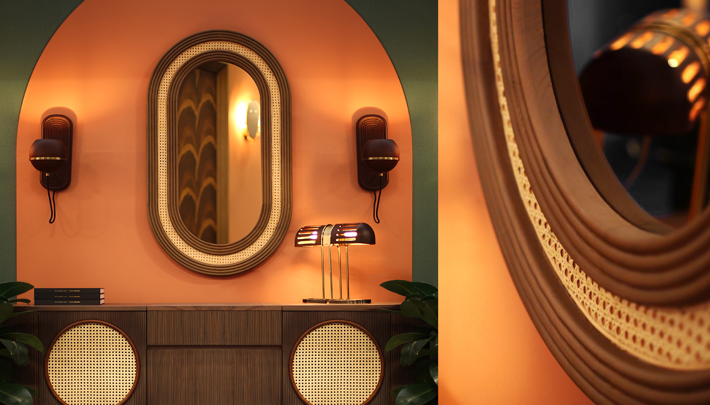 Hudson Mirror hudson mirror ambiente 1 Hudson Wall Mirror with rattan