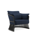 Johnson Armchair in blue linen