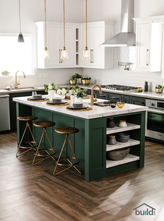kitchen-forest-green-color-trend