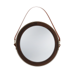 Reynolds Mirror handcrafted in walnut wood with genuine leather and brass