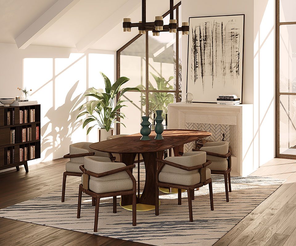 Stefan Dining Chair Wood Tailors Club Riveting Craftsmanship