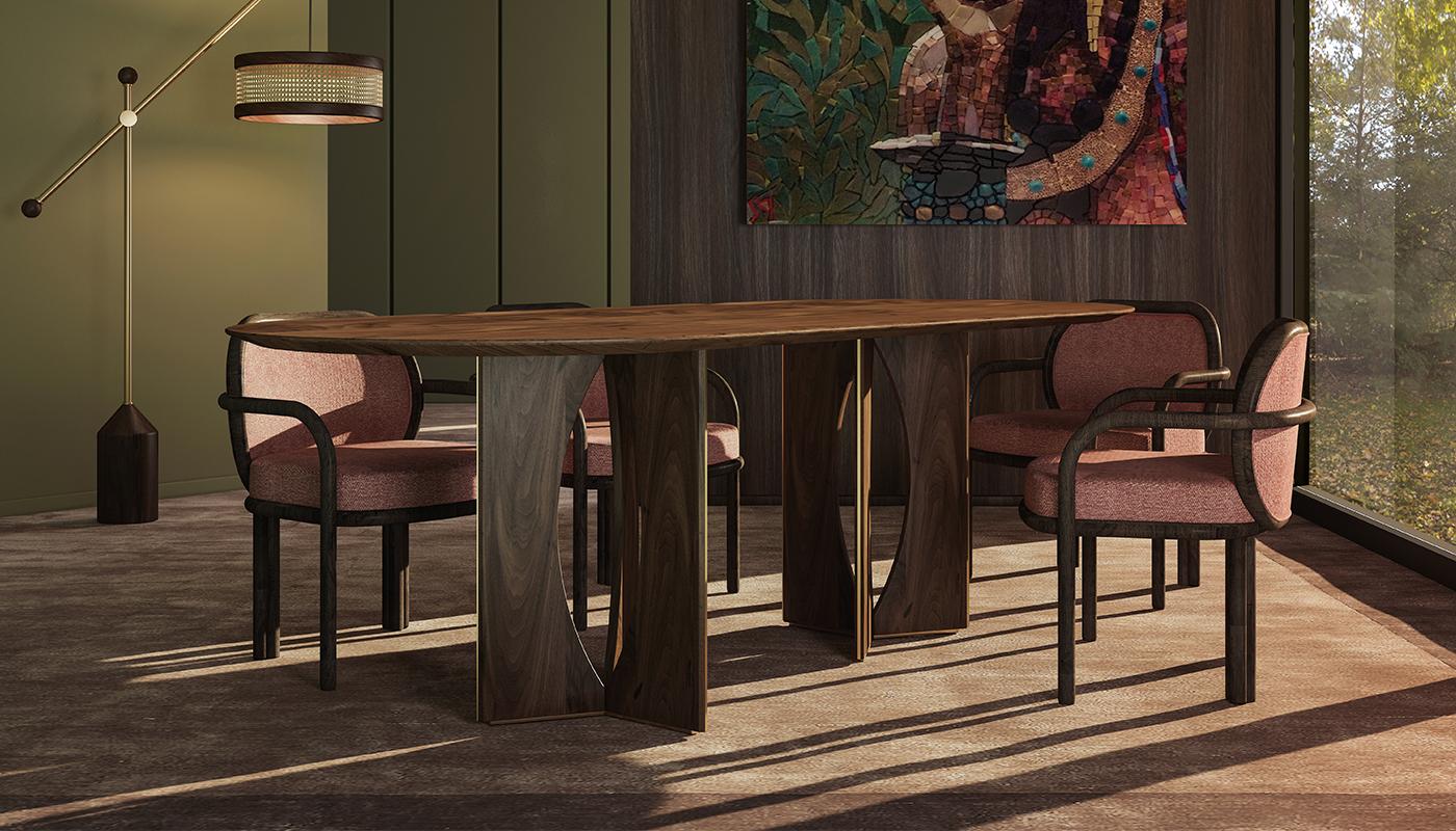 Taylor Dining Table taylor dining table 5 Taylor Dining Table with Hamilton Floor Lamp, James Dining Chair and Whittle Suspension Lamp